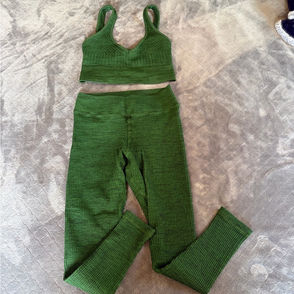 Avocado Margot Melange Legging and Margot Melange Plunge Bra